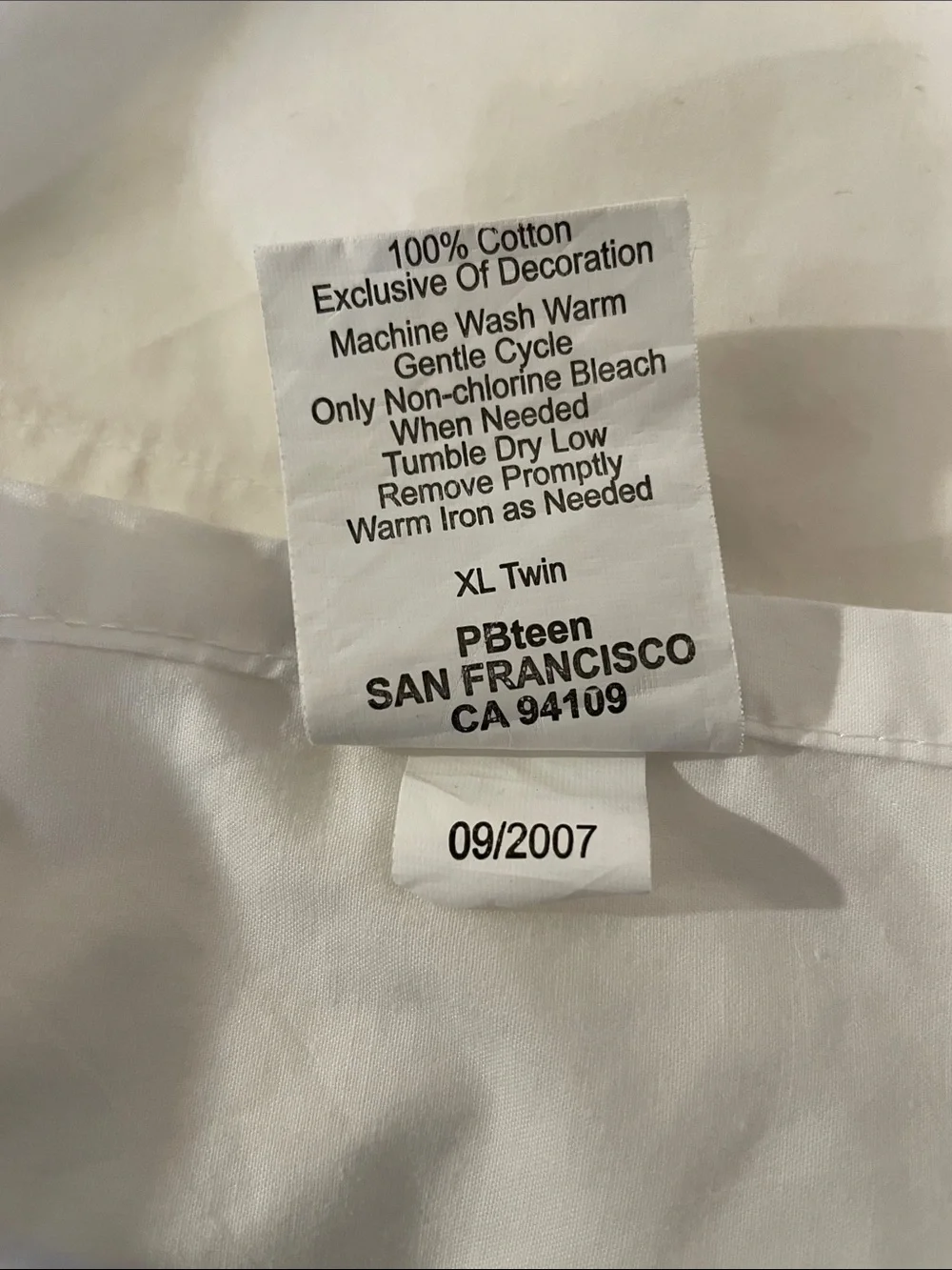 Pottery Barn Teen crisp white